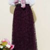 Belted Lace Detail Skirt Purple groothandel skirt view 3 - Hicabistan Turkije fabriek