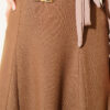 Belted Stitch Detail Flared Skirt Mink بالجملة skirt view 4 - Hicabistan مصنع تركيا