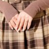 Belted Checked Pattern Pleated Skirt Mink بالجملة skirt view 4 - Hicabistan مصنع تركيا