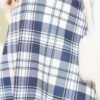 Belted Checkered Scuba Skirt Navy Blue بالجملة skirt view 4 - Hicabistan مصنع تركيا