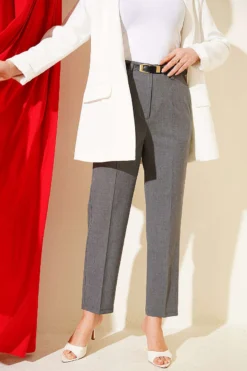 Belted Zippered Slim Pants