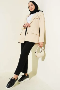 Alternative view of Belted Zippered Slim Pants Black