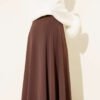 Belted Zippered Basic Skirt Brown wholesale skirt view 3 - Hicabistan Turkey factory