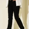 Belted Flare Jeans Black