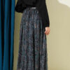 Belted Paisley Pattern Chiffon Skirt Emerald al por mayor skirt view 3 - Hicabistan fábrica Turquía