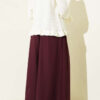 Belted Pleated Skirt Burgundy wholesale skirt view 3 - Hicabistan Turkey factory
