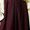 Belted Pleated Skirt Burgundy wholesale skirt view 4 - Hicabistan Turkey factory