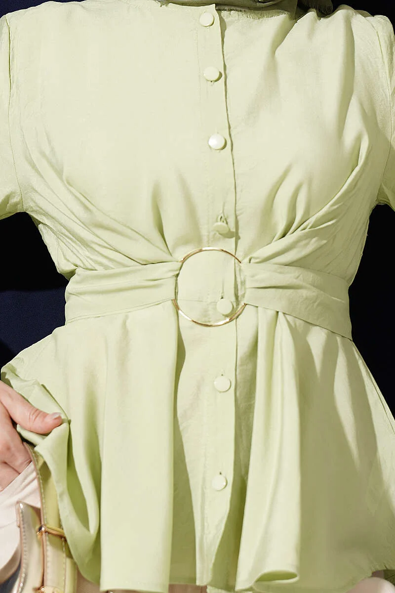 Self-Tie Short Shirt wholesale shirt view 4 - Hicabistan Turkey factory