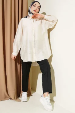 Alternative view of Self-Patterned Flower Shirt Stone