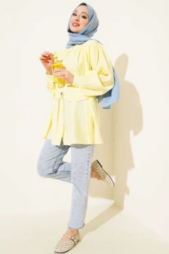 Alternative view of Shirt with Self-Tie Detail Yellow