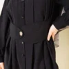 Shirt with Self-Tie Detail Black wholesale shirt view 4 - Hicabistan Turkey factory