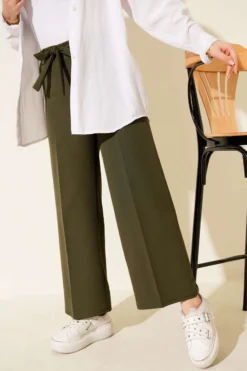 Alternative view of Self-Belted Dabble Pants Khaki