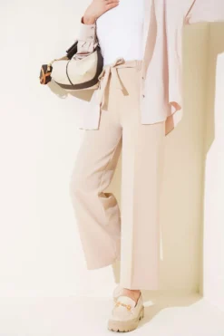 Self-Belted Dabble Pants Stone