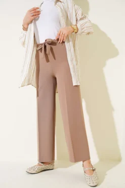 Self-Belted Dabble Pants Mink