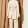 Belted Kimono Two-Piece Set Stone en gros clothing set view 3 - Hicabistan usine Turquie