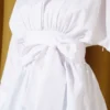 Self-Tie Front Gathered Tunic White al por mayor shirt view 4 - Hicabistan fábrica Turquía