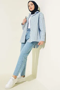 Alternative view of Cut Slim Fit Stretchy Denim Pants
