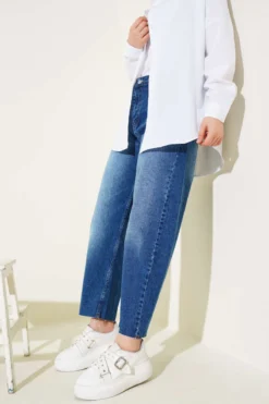 Baggy Fit Denim Pants Blue