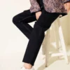 Cropped Mom Jean Pants Navy Blue