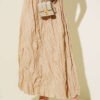 Wrinkled Pleated Skirt Beige groothandel skirt - Hicabistan Turkije fabriek