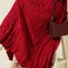 Wrinkled Pleated Skirt Burgundy groothandel skirt - Hicabistan Turkije fabriek