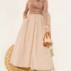 Pleated Waistband Pocketed Tencel Skirt wholesale skirt view 2 - Hicabistan Turkey factory