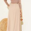 Pleated Waistband Pocketed Tencel Skirt wholesale skirt view 3 - Hicabistan Turkey factory