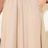Pleated Waistband Pocketed Tencel Skirt wholesale skirt view 4 - Hicabistan Turkey factory