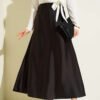 Elastic Waist Satin Skirt Brown Großhandel skirt - Hicabistan Türkei Fabrik