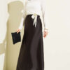 Elastic Waist Satin Skirt Brown all'ingrosso skirt view 2 - Hicabistan fabbrica Turchia