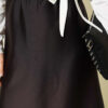 Elastic Waist Satin Skirt Brown all'ingrosso skirt view 4 - Hicabistan fabbrica Turchia