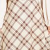 Pleated Checkered Patterned Belted Skirt Beige wholesale skirt view 4 - Hicabistan Turkey factory