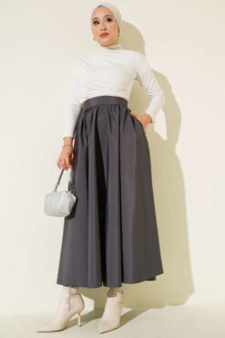 Flared Taffeta Skirt wholesale skirt view 2 - Hicabistan Turkey factory