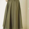 Flared Taffeta Skirt Khaki بالجملة skirt view 3 - Hicabistan مصنع تركيا