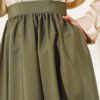 Flared Taffeta Skirt Khaki بالجملة skirt view 4 - Hicabistan مصنع تركيا