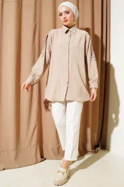 Alternative view of Shirt with Epaulets Beige