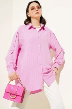Shirt with Epaulets Pink