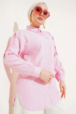 Shirt with Epaulettes Pink