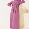 Buttoned Cuff Linen Dress