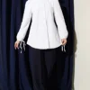 Shirt with Tie Detail White all'ingrosso shirt view 2 - Hicabistan fabbrica Turchia