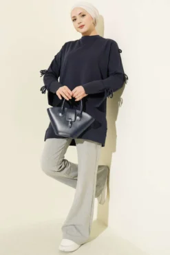 Vista alternativa de Bow Detail Tunic Navy Blue