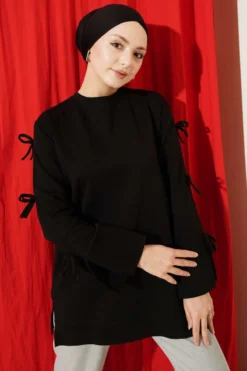 Bow Detail Tunic Black