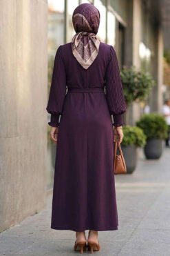 Alternatieve weergave van Pleated Sleeve Belted Dress