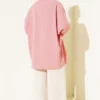 Batwing Sleeve Oversized Shirt with Necklace Powder Pink wholesale shirt view 3 - Hicabistan Turkey factory