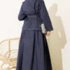 Belted Double Pocket Skirt Set Indigo wholesale clothing set view 3 - Hicabistan Turkey factory
