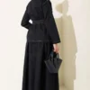 Belted Double Pocket Skirt Set Navy Blue wholesale clothing set view 3 - Hicabistan Turkey factory