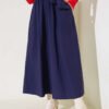 Belted Bell Skirt Navy Blue wholesale skirt view 2 - Hicabistan Turkey factory