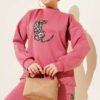 Leopard Striped Two-Piece Scuba Set wholesale clothing set view 2 - Hicabistan Turkey factory