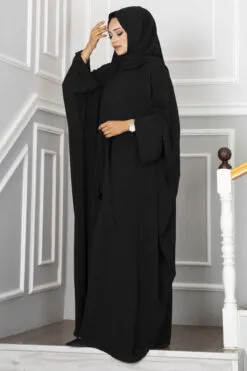 Leyli Modest Abaya Set Black wholesale abaya - Hicabistan Turkey factory