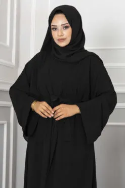 Leyli Modest Abaya Set Black wholesale abaya view 2 - Hicabistan Turkey factory